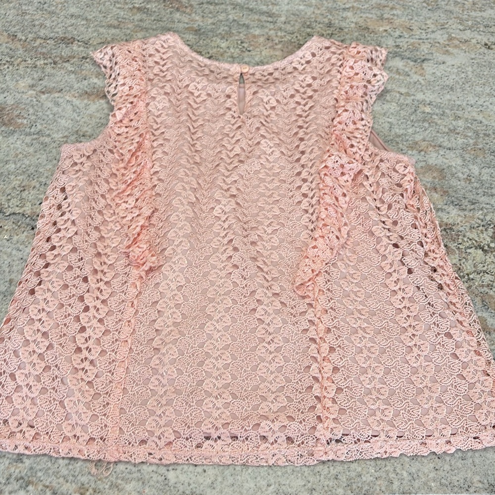 10/$30 Mandee Crochet Ruffle Top - Picture 8 of 9